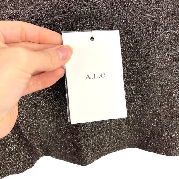 New A.L.C. Ali bronze metallic Knit Crop Top Size Medium Celebrity Style - Picture 15 of 16